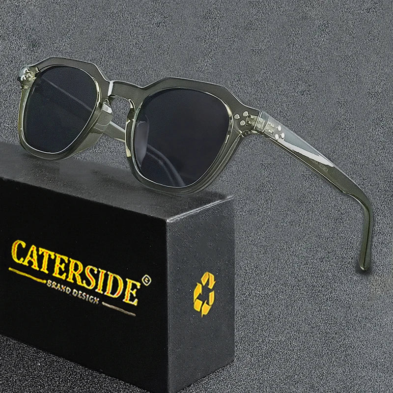 CATERSIDE Retro Polarized Sunglasses Square Frame Men & Women High Quality UV400 protection (LAUTNER)