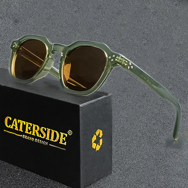 CATERSIDE Retro Polarized Sunglasses Square Frame Men & Women High Quality UV400 protection (LAUTNER)