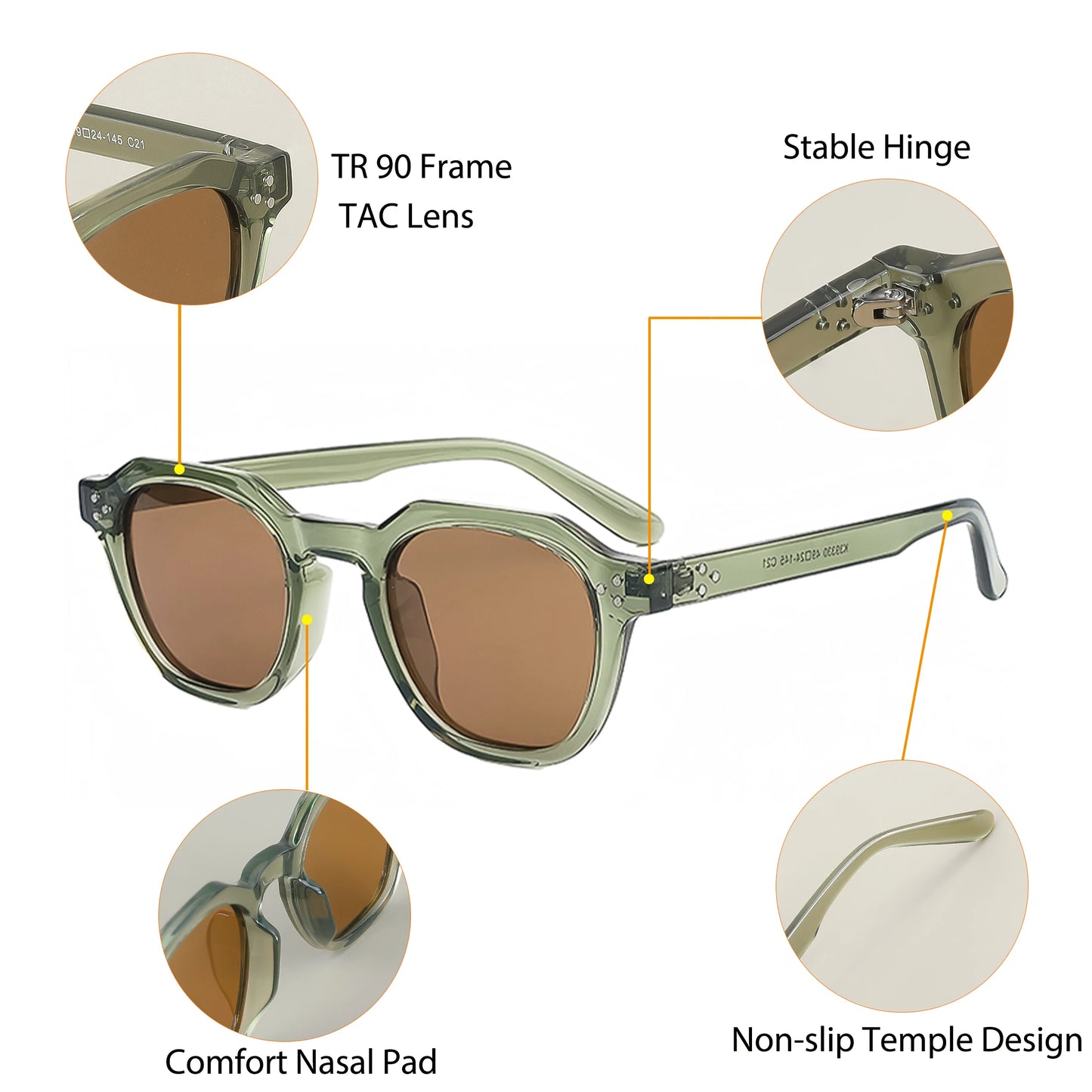 CATERSIDE Retro Polarized Sunglasses For Men And Women (LAUTNER)