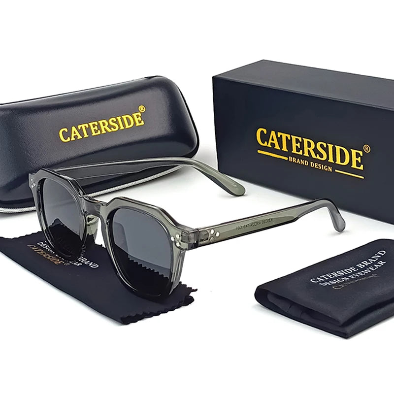 CATERSIDE Retro Polarized Sunglasses Square Frame Men & Women High Quality UV400 protection (LAUTNER)