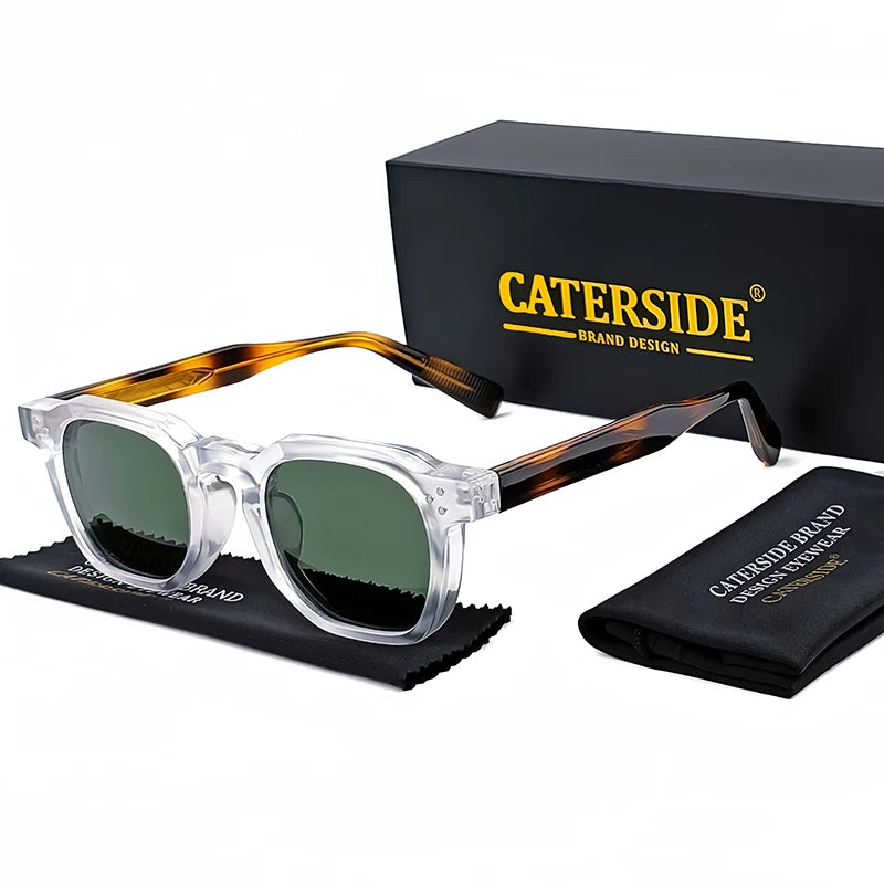 CATERSIDE Retro Punk Sunglasses  Men For Women Square Personalized Design