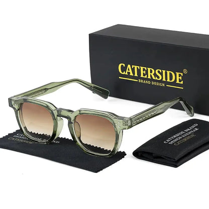 CATERSIDE Retro Punk Men Women Sunglasses Small Frame Square Personalized Design Sun Glasses Travel Party Business Festival Gift CATERSIDE