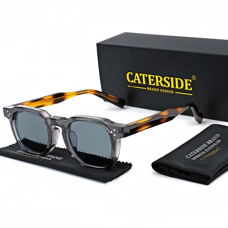 CATERSIDE Retro Punk Sunglasses  Men For Women Square Personalized Design