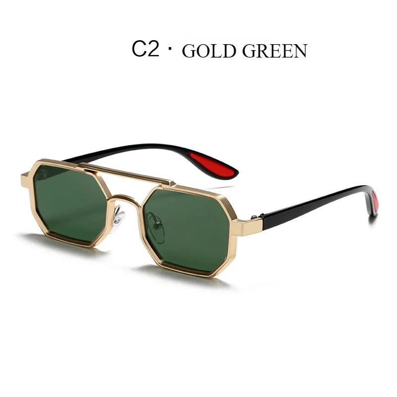 Luxury Sunglasses For Men And Women metal polygon UV Eyewear