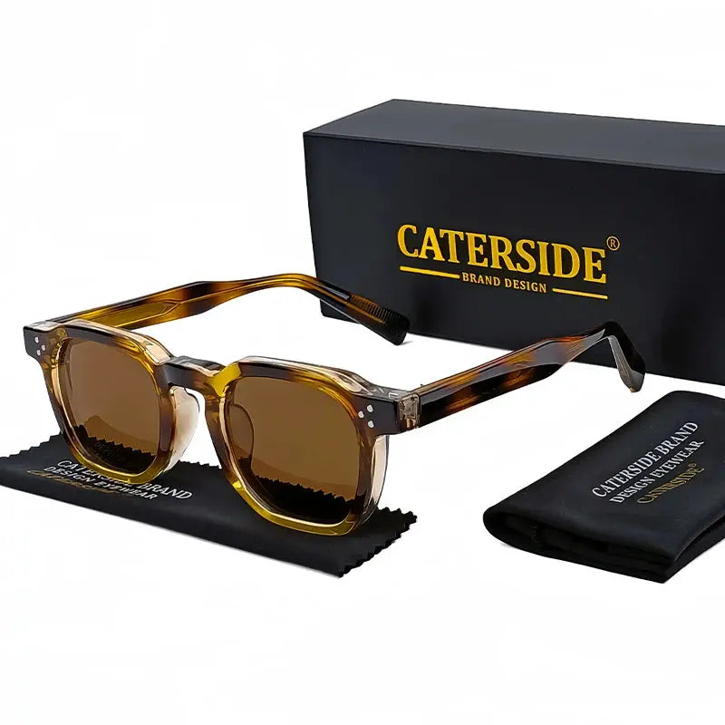 CATERSIDE Retro Punk Men Women Sunglasses Small Frame Square Personalized Design Sun Glasses Travel Party Business Festival Gift CATERSIDE