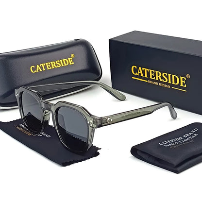 CATERSIDE Retro Polarized Sunglasses Square Frame Men & Women High Quality UV400 protection