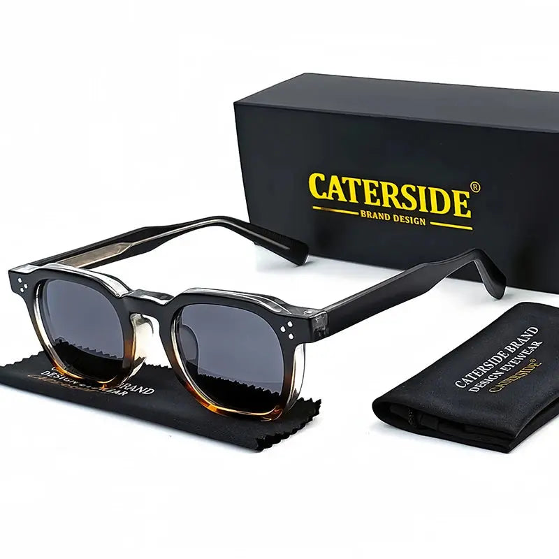 CATERSIDE Retro Punk Men Women Sunglasses Small Frame Square Personalized Design Sun Glasses Travel Party Business Festival Gift CATERSIDE