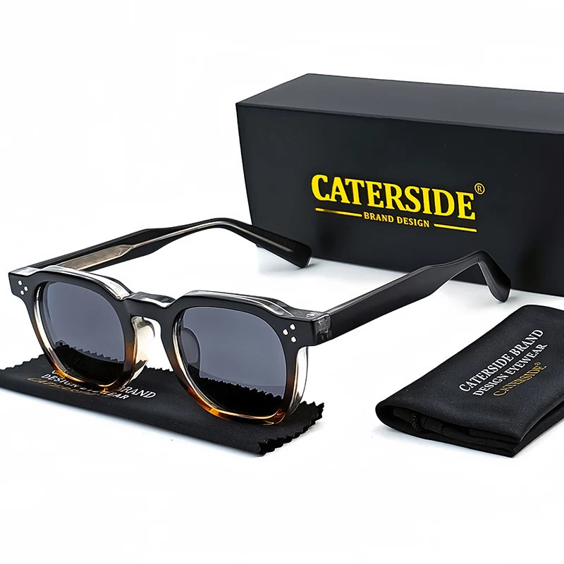 CATERSIDE Retro Punk Sunglasses  Men For Women Square Personalized Design