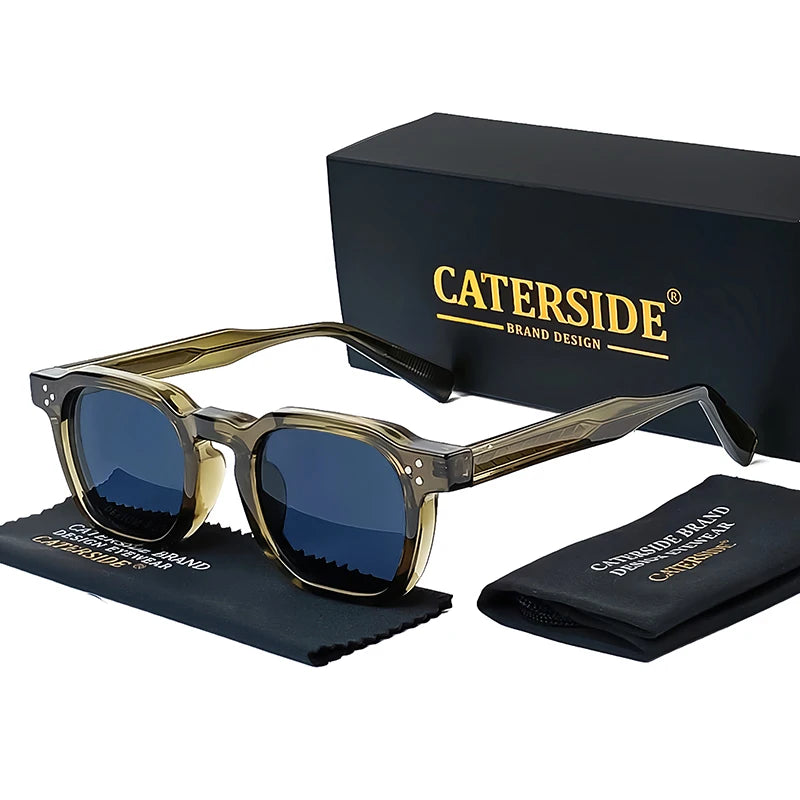 CATERSIDE Retro Punk Sunglasses  Men For Women Square Personalized Design